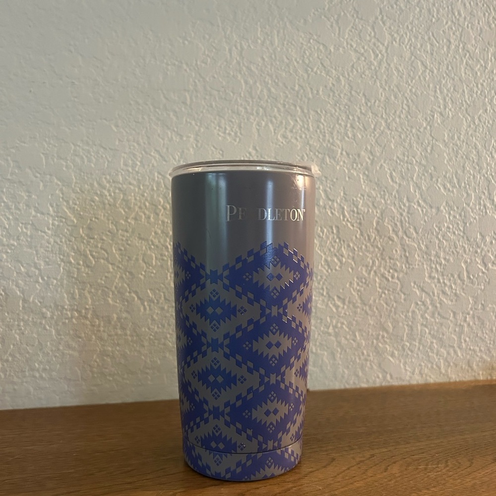 Pendleton Lavender and Gray Patterned Tumbler with lid